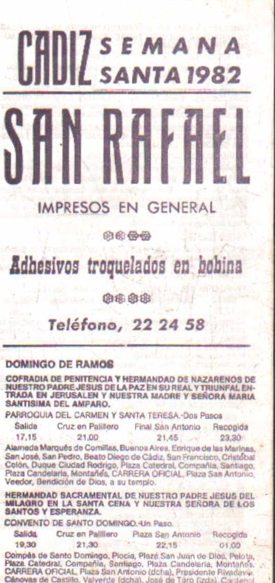 CÁDIZ, SEMANA SANTA 1982