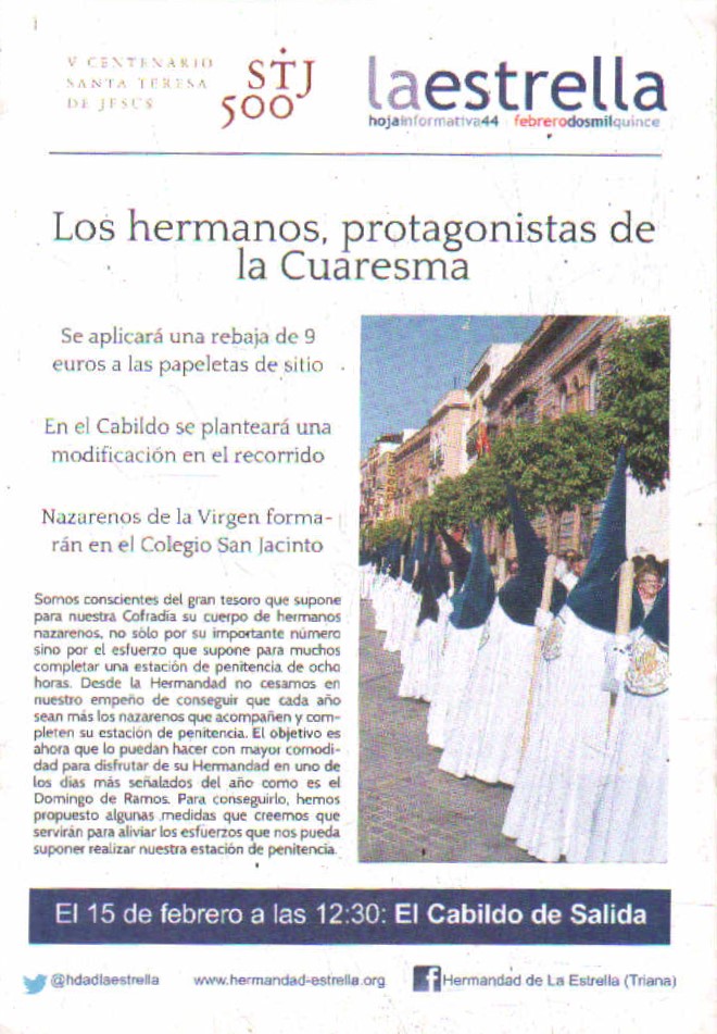 BOLETÍN LA ESTRELLA, NÚM. 44. FEBRERO 2015