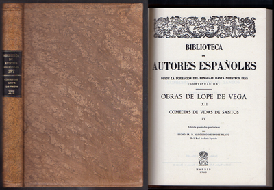 B. DE AUTORES ESPAÑOLES 187. OBRAS DE L. DE VEGA XII. COMEDIAS DE VIDAS DE SANTOS IV.