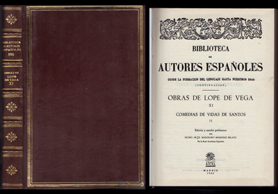 B. DE AUTORES ESPAÑOLES 186. OBRAS DE L. DE VEGA XI. COMEDIAS DE VIDAS DE SANTOS II..