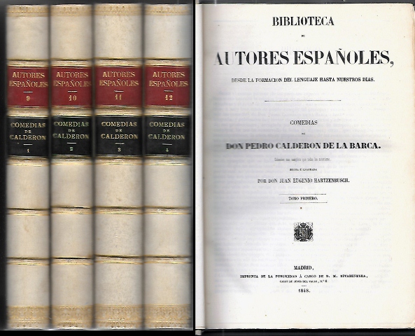 BIBLIOTECA DE AUTORES ESPAÑOLES COMEDIAS DE CALDERON TOMOS 9, 10, 11 Y 12 (1, 2, 3 Y 4)