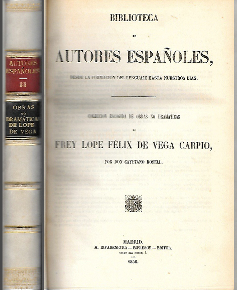 BIBLIOTECA DE AUTORES ESPAÑOLES OBRAS ESCOGIDAS DE FREY LOPE DE VEGA CARPIO