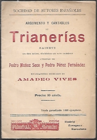 ARGUMENTO Y CANTABLES DE TRIANERAS