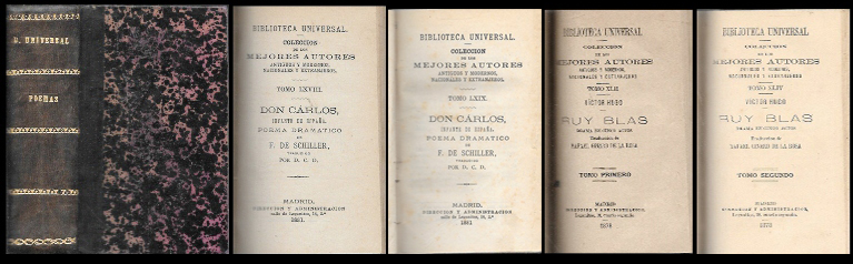 DON CARLOS INFANTE DE ESPAÑA POEMAS DRAMATICOS - RUY BLAS TOMOS XLII-XLIV Y LXIX-LXVIII