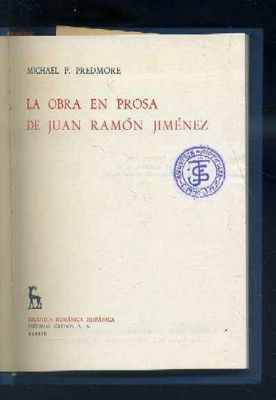 LA OBRA EN PROSA DE JUAN RAMÓN JIMÉNEZ.