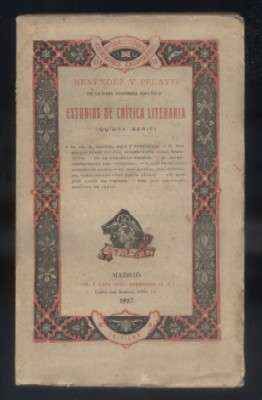 ESTUDIOS DE CRITICA LITERARIA. COLECCIÓN ESCRITORES CASTELLANOS N.º 137.