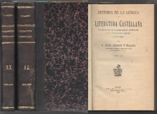 HISTORIA DE LA LENGUA Y LITERATURA CASTELLANA. TOMOS XIII Y XIV.