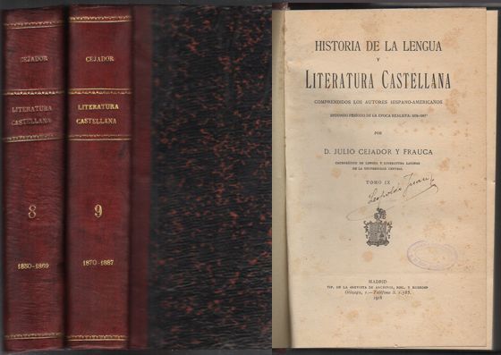 HISTORIA DE LA LENGUA Y LITERATURA CASTELLANA. TOMOS 8 y 9.