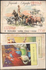 CATALOGO DE PROPAGANDA TAURINA FERIAS Y FIESTAS 1950 - IMPRENTA LITOGRAFIA ORTEGA