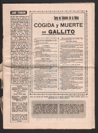 LOS TOROS -  PRENSA ESPAÑOLA MADRID 1980