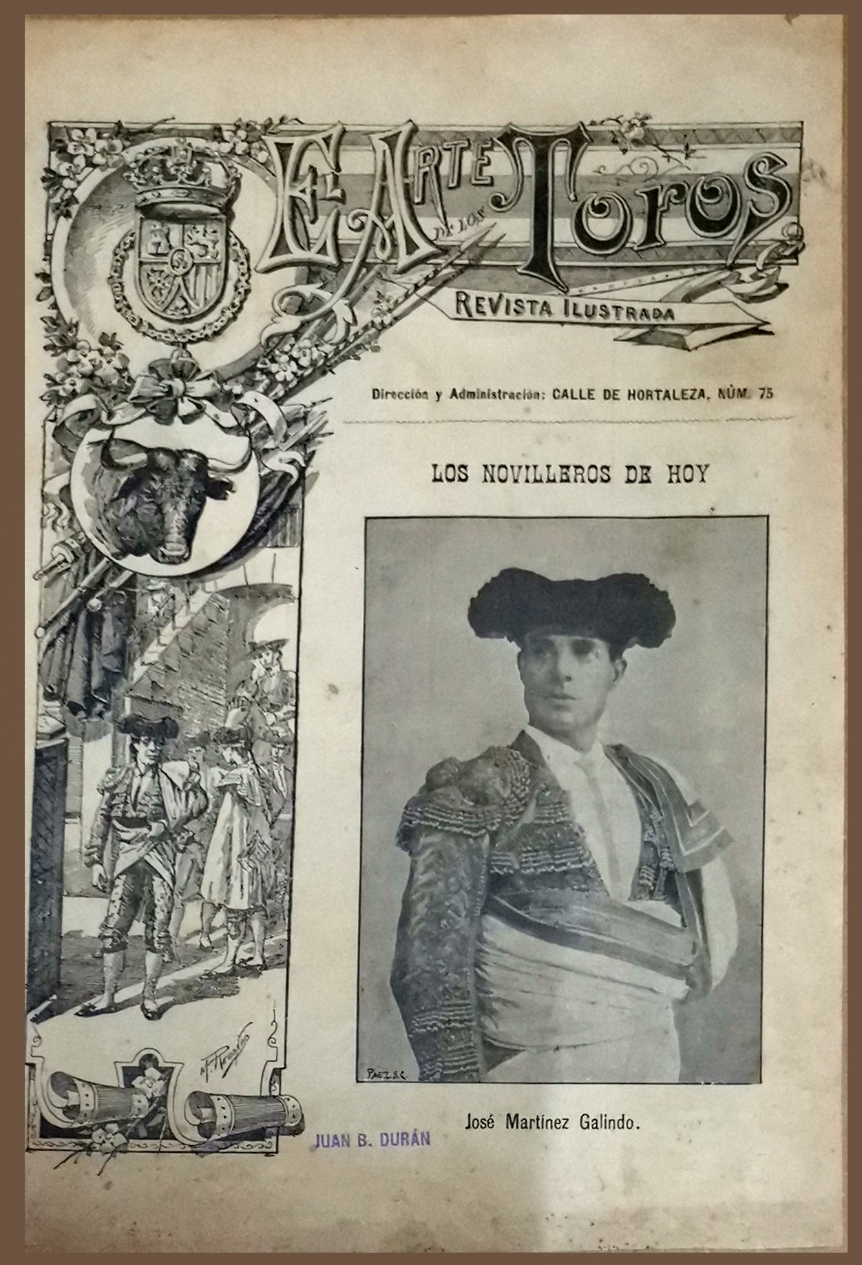 EL ARTE DE LOS TOROS (SOLO UNA HOJA) SIGLO XIX
