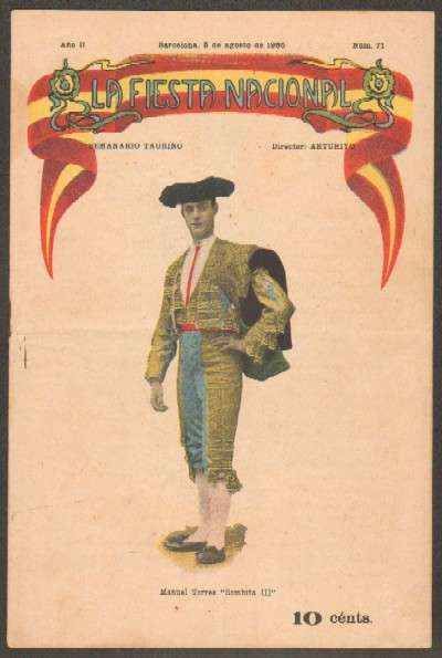 REVISTA LA FIESTA NACIONAL. SEMANARIO TAURINO Nº71. MANUEL TORRES BOMBITA III