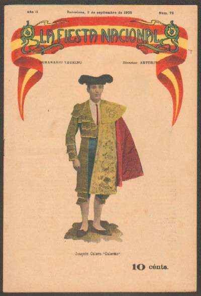 REVISTA LA FIESTA NACIONAL. SEMANARIO TAURINO Nº75. JOAQUIN CALERO CALERITO