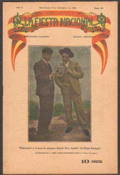 REVISTA LA FIESTA NACIONAL. SEMANARIO TAURINO Nº88. BIENVENIDA Y MANOLO DIAZ