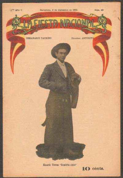 REVISTA LA FIESTA NACIONAL. SEMANARIO TAURINO Nº89. RICARDO TORRES BOMBITA-CHICO