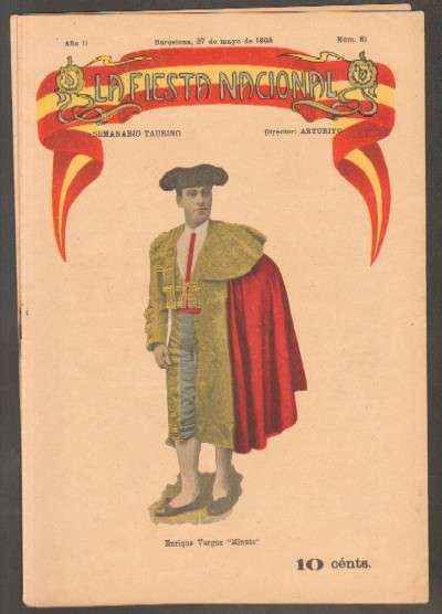 REVISTA LA FIESTA NACIONAL. SEMANARIO TAURINO Nº61. ENRIQUE VARGAS MINUTO