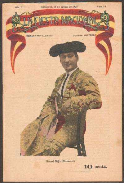 REVISTA LA FIESTA NACIONAL. SEMANARIO TAURINO Nº63. MANUEL MEJIA BIENVENIDA