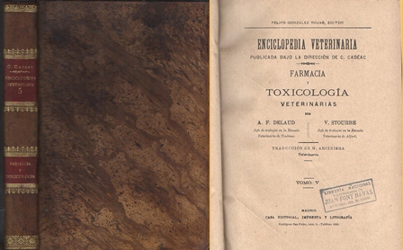 ENCICLOPEDIA VETERINARIA - FARMACIA Y TOXICOLOGIA VETERINARIAS TOMO V