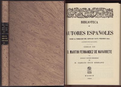 BIBLIOTECA DE AUTORES ESPAÑOLES 77. OBRAS DE MARTIN FDEZ. NAVARRETE,  TOMO III.