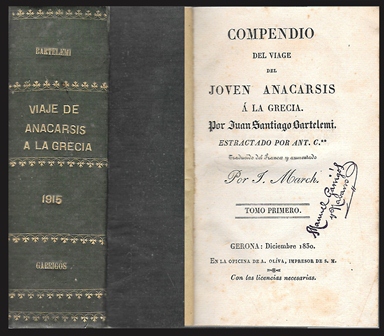 COMPENDIO DEL VIAGE DEL JOVEN ANACARSIS A LA GRECIA TOMO I Y II