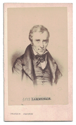 FOTOGRAFIA REP. RETRATO DE R. DE LAMENNAIS. FOTO CHARLES JACOTIN (PARIS). SOBRE 1900.