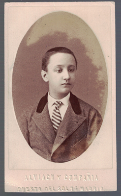 FOTOGRAFIA DE NIÑO. FOTO ALVIACH Y COMPAÑÍA, MADRID. SOBRE 1860.