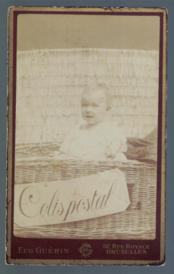 FOTOGRAFIA DE NIÑO. FOTO EVG. GUERIN (BRUXELLES). SOBRE 1880.