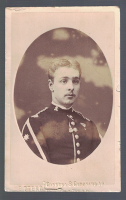 FOTOGRAFIA DE MILITAR -  FOTO E. OTERO, MADRID - SOBRE 1890.