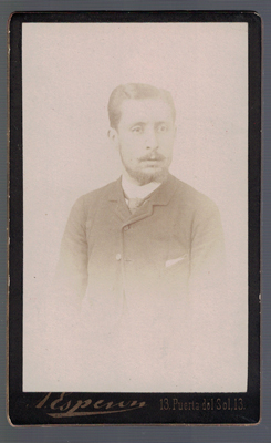 FOTOGRAFIA DE SEÑOR. FOTO A. ESPERON, MADRID. SOBRE 1880.