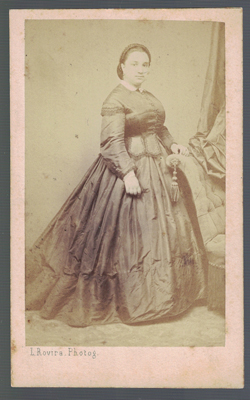 FOTOGRAFIA DE SEÑORA. FOTO L. ROVIRA, BARCELONA. SOBRE 1880.