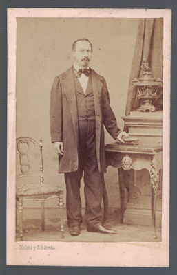 FOTOGRAFIA DE SEÑOR. FOTO MOLINE Y ALBAREDA. SIGLO XIX.