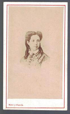 FOTOGRAFIA DE SEÑORA. FOTO MOLINE Y ALBAREDA. AÑO 1880.