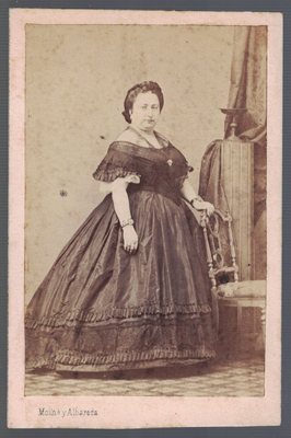 FOTOGRAFIA DE SEÑORA. FOTO MOLINE Y ALBAREDA. AÑO 1880.