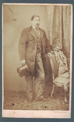 FOTOGRAFIA DE SEÑOR. FOTO J. CRAMER, BARCELONA. SOBRE AÑO 1880