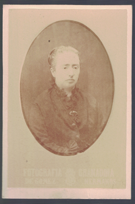 FOTOGRAFIA DE SEÑORA.FOTOGRAFIA GRANADINA GOMEZ HNOS., SOBRE AÑO 1870.