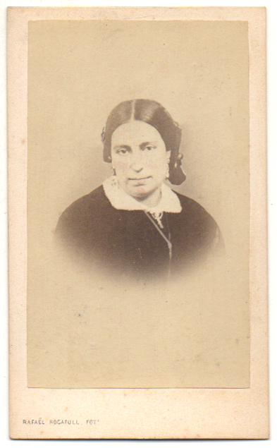 FOTO RETRATO DE SEÑORA. FOTOGRAFO RAFAEL ROCAFULL. CADIZ. AÑO 1863.