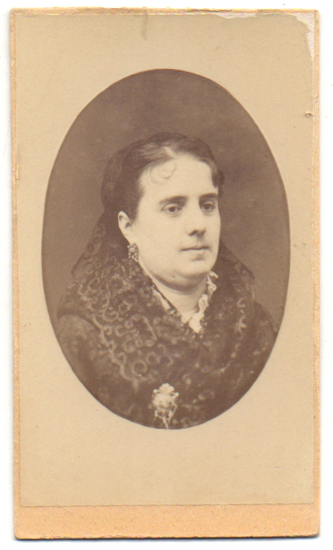 FOTO RETRATO SRA. GREGORIA CALDERON. FOTOGRAFO RAFAEL ROCAFULL. CADIZ. SOBRE 1875.