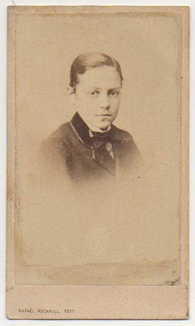 FOTO JOVEN. FOTOGRAFO RAFAEL ROCAFULL. CADIZ. SOBRE 1870.