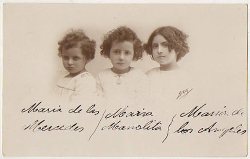 FOTOGRAFIA DE NIÑAS, PAPEL FOTOGRAFICO TIPO TARJETA POSTAL, VALLADOLID , AÑO 1922.