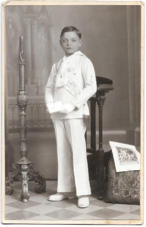 FOTOGRAFIA POSTAL DE NIÑO DE COMUNION RUL -LAN FOTOGRAFO DE LA DIPUTACION DE BALEARES 1930