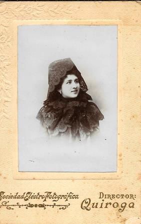 FOTO RETRATO DE SEÑORITA FOTO QUIROGA (CORUÑA) AÑO 1903