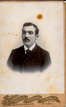 FOTO RETRATO DE CABALLERO. EL MIRADOR . S. POZZOUKI. BUENOS AIRES SOBRE 1900