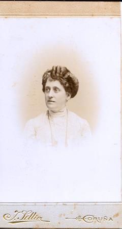 FOTO RETRATO DE SEÑORA (BUSTO), FOTO J. SELLIER (CORUÑA) SOBRE 1900