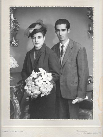 FOTO DE PAREJA. FOTO ALBENDIZ, SEVILLA, SOBRE 1950