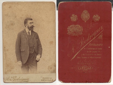 FOTOGRAFIA SEÑOR. FOTO A. RODRIGUEZ, SEVILLA, SOBRE 1890