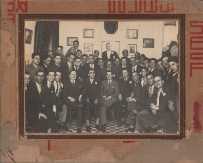 FOTOGRAFIA GRUPO DE AFICIONADOS EN CIRCULO TAURINO EN CADIZ FOTO IGLESIAS, SOBRE 1925