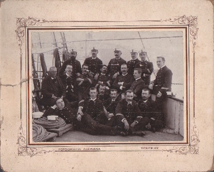 FOTO ALEMANA TRIPULACION DE EMBARCACION EN TENERIFE, SOBRE 1890