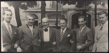 FOTO DE DOMINGUIN, R. GAONA, BIENVENIDA DE PAPA NEGRO, D. DOMINGUIN, A. BIENVENIDA, D. G. DOMINGUIN.