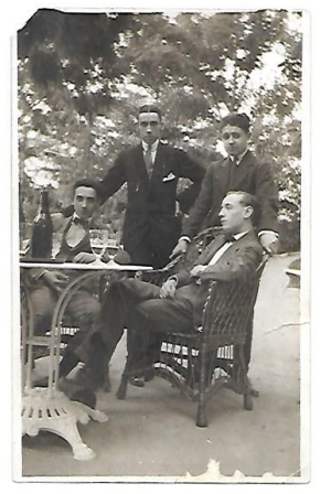 FOTO POSTAL REUNION DE CABALLEROS. SIN CIRCULAR. SOBRE 1920