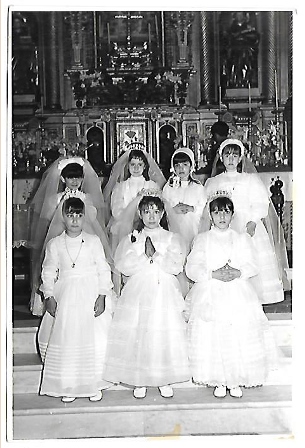 FOTO POSTAL FOTO DE NIÑAS PRIMERA COMUNION. REPORTAJE LABORDA, SEVILLA